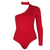 red one shoulder bodysuit boogzel apparel