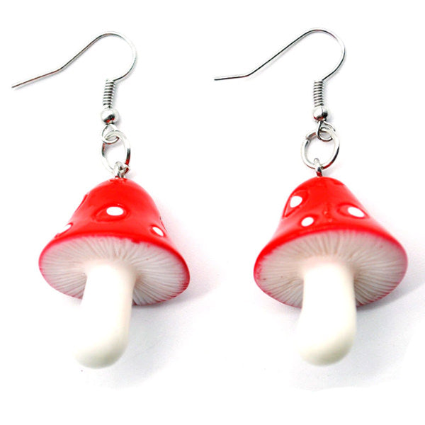 red mushroom earrings boogzel apparel