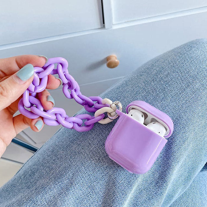 purple chain airpods case boogzel apparel