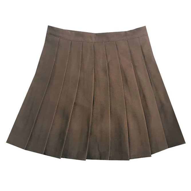 brown pleated skirt boogzel apparel