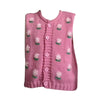 Pink Cottagecore Floral Embroidered Knit Vest - Aesthetic Outfits - Boogzel Clothing