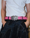 Y2K Pink Double Heart Belt - Y2k outfit  boogzel clothing