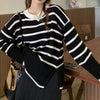 French Aesthetic Striped Sweater - Boogzel Clothing