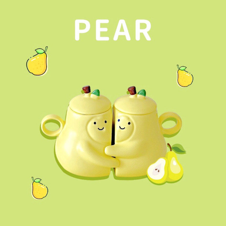 Pair of Pear-Shaped Couple Mugs