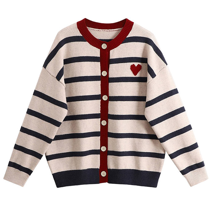 striped heart cardigan boogzel apparel