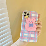 pastel bear plaid iphone case boogzel apparel