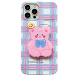 pastel bear plaid iphone case boogzel apparel
