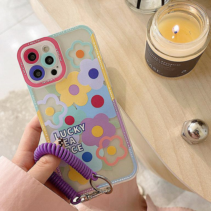 pastel flower iphone case with chain boogzel apparel