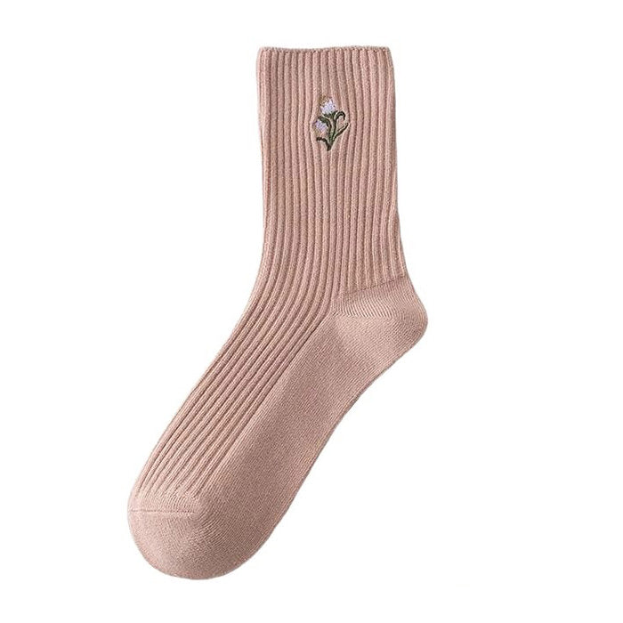 pastel pink floral socks boogzel apparel
