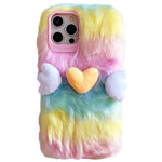 pastel rainbow fuzzy iphone case boogzel apparel