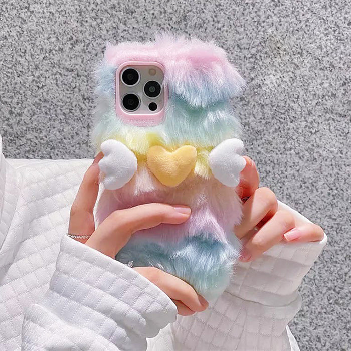 rainbow fuzzy iphone case boogzel apparel
