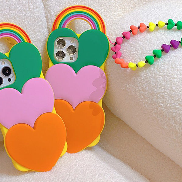 pastel rainbow heart iphone case boogzel apparel