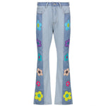 floral patch indie aesthetic jeans boogzel apparel