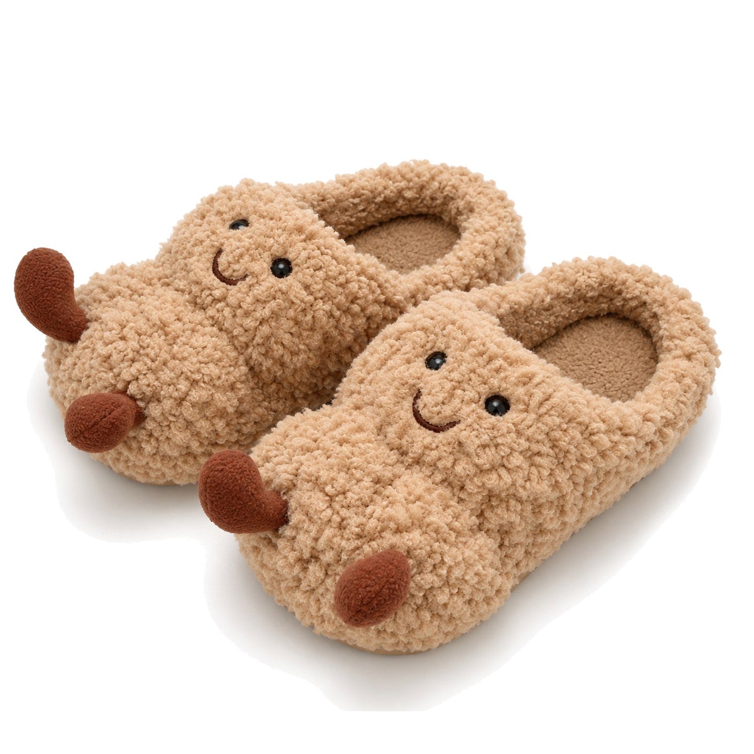 Peanut-aesthetic-slippers-beige-slippers=boogzel-clothing-cute-gift-gor-girl 
