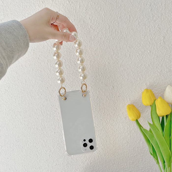 aesthetic iphone case with pearl chain boogzel apparel