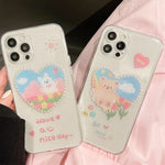 pearl heart bunny iphone case boogzel apparel