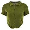 green velvet collar crop top boogzel apparel