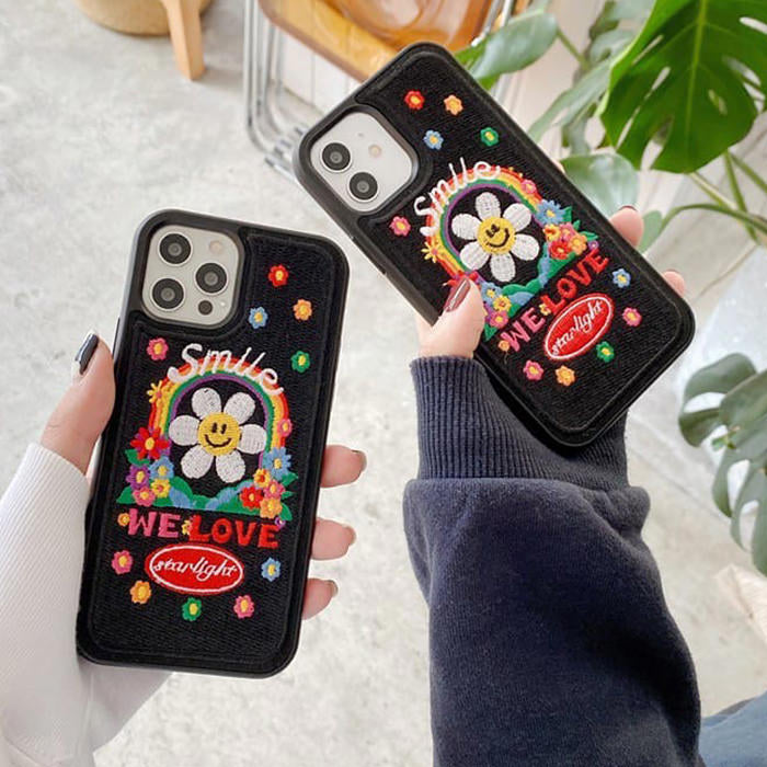 smiley flower iphone case boogzel apparel