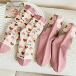 pink aesthetic floral socks boogzel apparel
