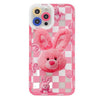 pink bunny checkered iphone case boogzel apparel