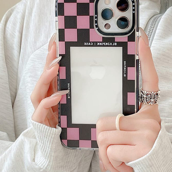 pink checkerboard iphone case boogzel apparel