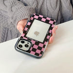 pink checker iphone case boogzel apparel