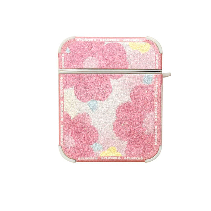 pink floral paint airpods case boogzel apparel