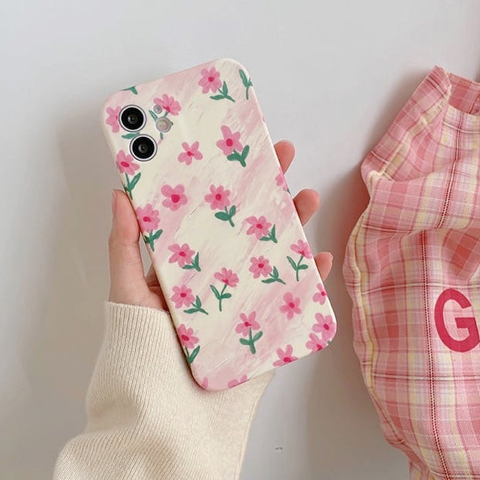 pink floral print iphone case boogzel apparel