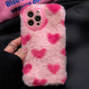 pink heart fuzzy iphone case boogzel apparel
