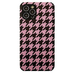 pink houndstooth print iphone case boogzel apparel