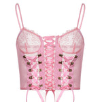 pink lace mesh top boogzel apparel