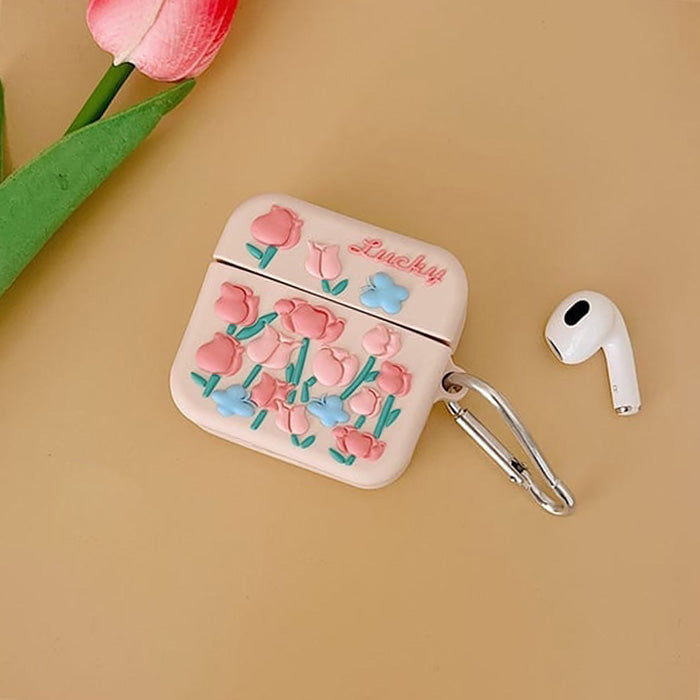 pink rose airpods case boogzel apparel
