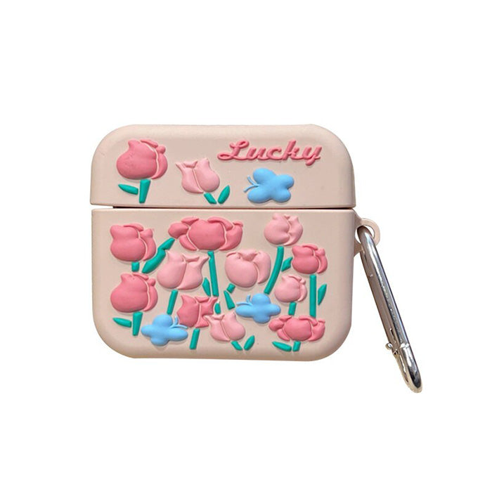 pink roses airpods case boogzel apparel