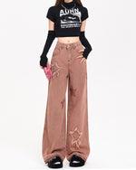 Star Aesthetic Pink Jeans boogzel clothing 