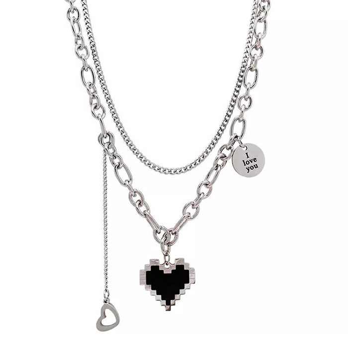 pixel heart necklace boogzel apparel