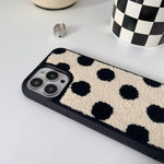 polka dot fuzzy iphone case boogzel apparel