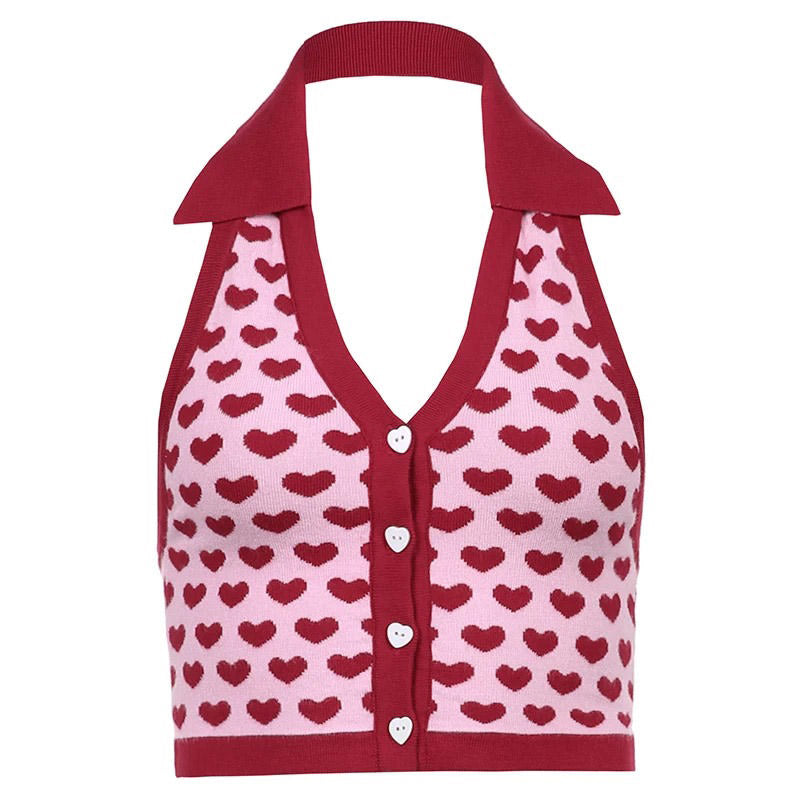 pink heart collared top boogzel apparel