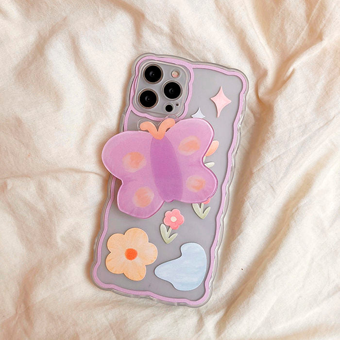 butterfly pop socket iphone case boogzel apparel