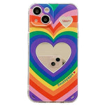 rainbow heart mirror iphone case boogzel apparel