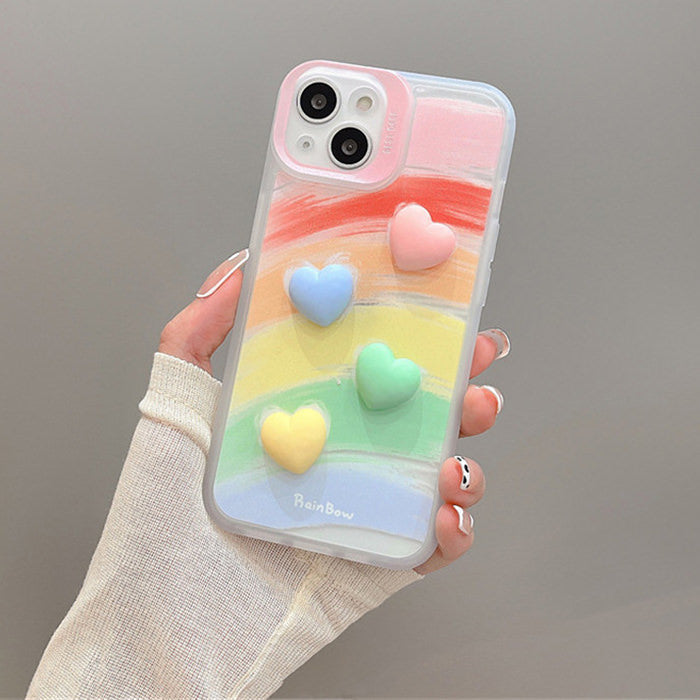 rainbow heart phone case boogzel apparel