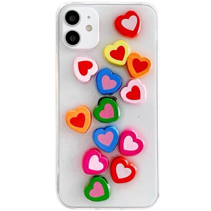 Rainbow Hearts iPhone Case