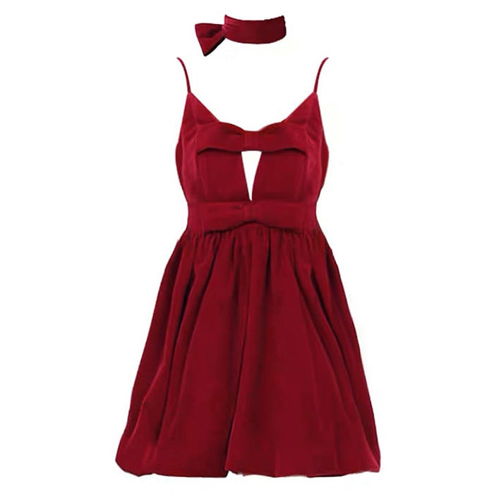 red velvet halter dress boogzel apparel