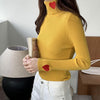 Red Heart Embroidery Turtleneck Jumper boogzel clothing