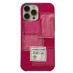 pink patchwork iphone case boogzel apparel