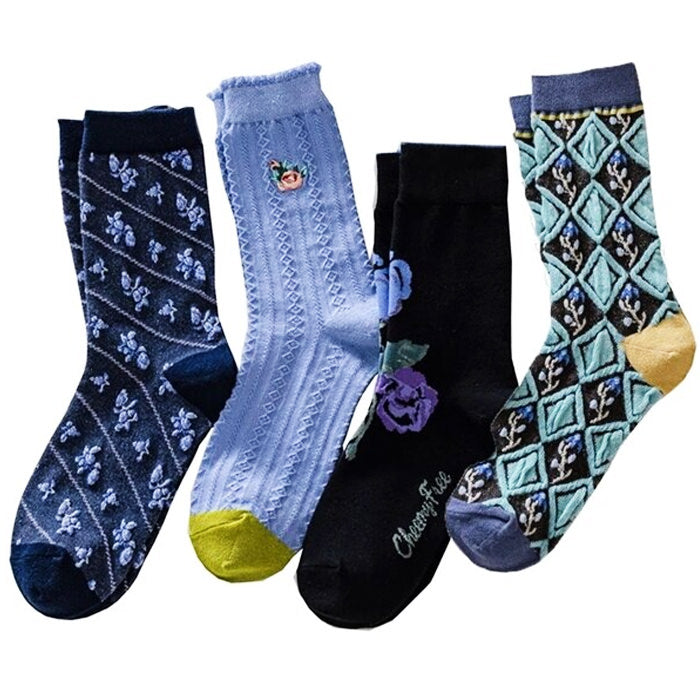 roses embroidery socks boogzel apparel