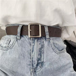 brown square buckle belt boogzel apparel