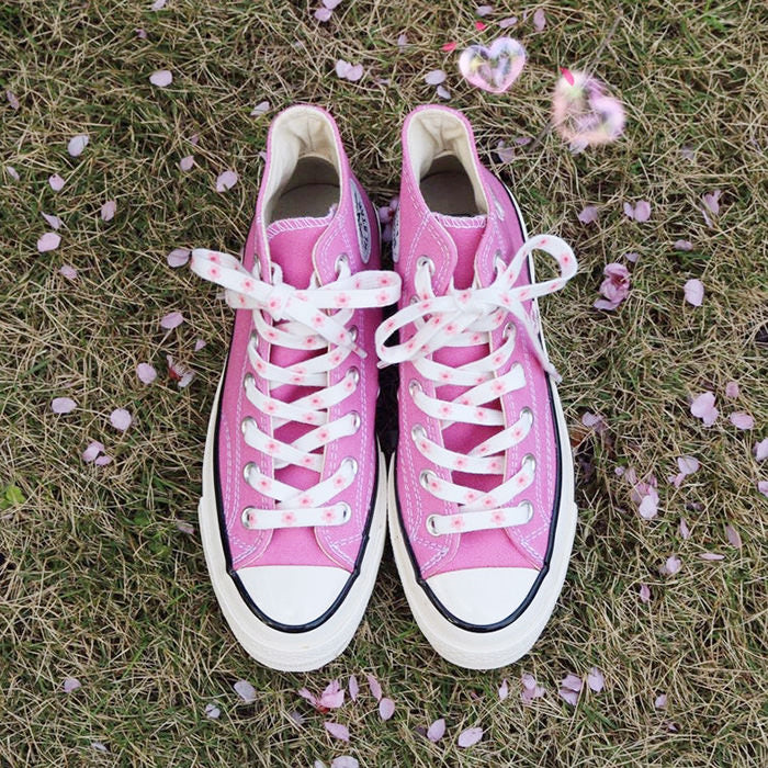 pink flower shoe laces boogzel apparel