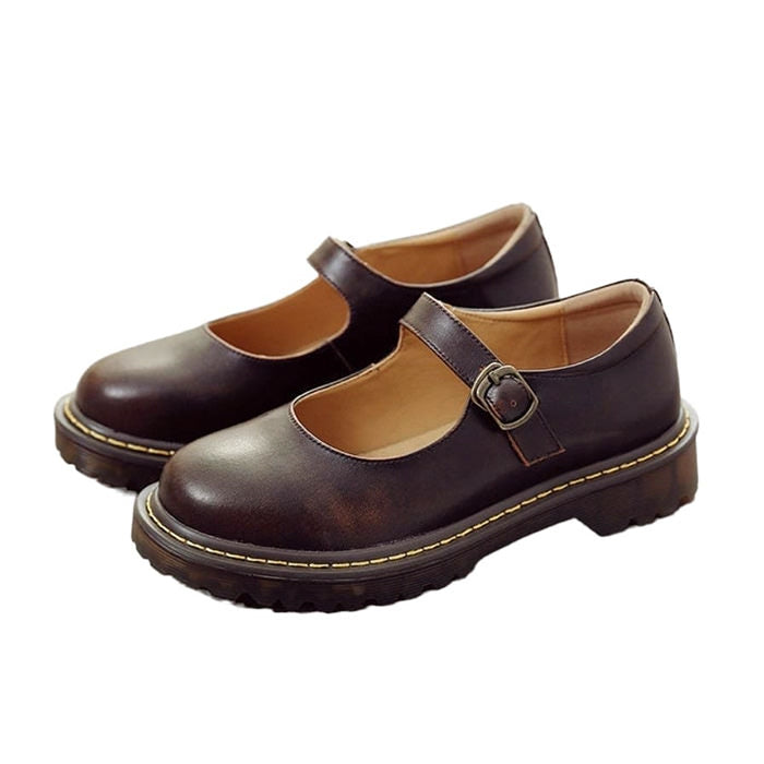 brown buckle shoes boogzel apparel
