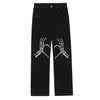 Skeleton Hands Embroidery Jeans boogzel apparel