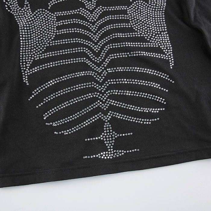 Skeleton Rhinestone Crop Top boogzel apparel